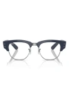 Ray Ban Ray-ban 50mm Mega Clubmaster Square Optical Glasses In Silver
