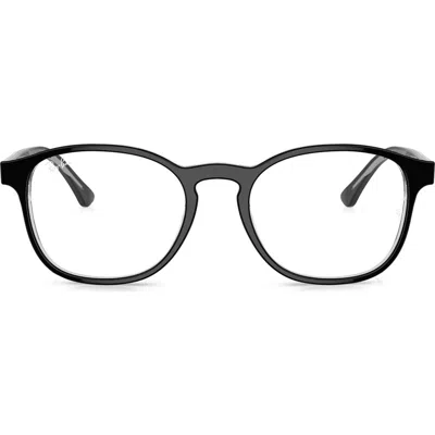Ray Ban Ray-ban 50mm Phantos Optical Glasses In Trans Black