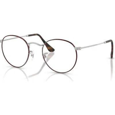 Ray Ban Ray-ban 50mm Round Optical Glasses In Brown