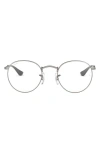 Ray Ban 50mm Round Optical Glasses In Grey