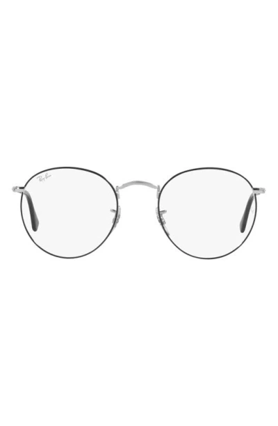 Ray Ban 50mm Round Optical Glasses In Silver