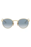 Ray Ban 50mm Small Gradient Round Sunglasses In Gold