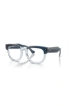 Ray Ban Ray-ban 50mm Square Optical Glasses In Blue