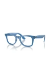 Ray Ban Ray-ban 50mm Square Optical Glasses In Blue