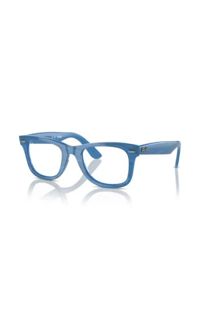 Ray Ban Ray-ban 50mm Square Optical Glasses In Blue
