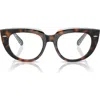 Ray Ban Ray-ban 50mm Square Optical Glasses In Dark Havana