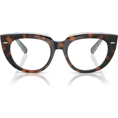 Ray Ban Ray-ban 50mm Square Optical Glasses In Dark Havana