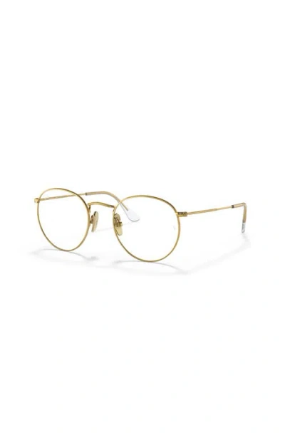 Ray Ban Ray-ban 50mm Square Optical Glasses In Gold