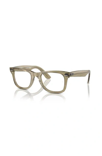 Ray Ban Ray-ban 50mm Square Optical Glasses In Brown