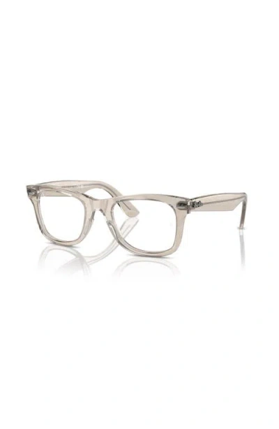 Ray Ban Ray-ban 50mm Square Optical Glasses In Gray