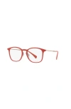 Ray Ban Ray-ban 50mm Square Optical Glasses In Red