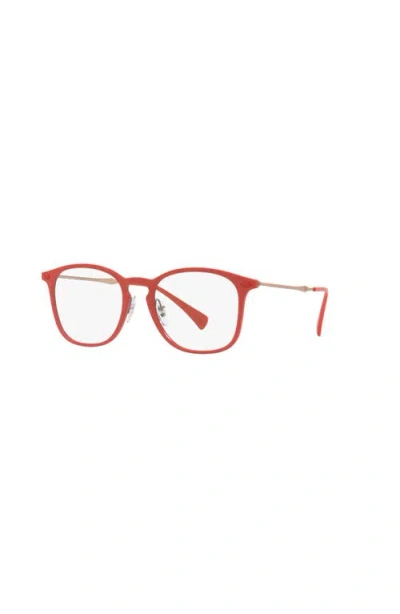 Ray Ban Ray-ban 50mm Square Optical Glasses In Red
