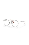 Ray Ban Ray-ban 50mm Square Optical Glasses In Metallic