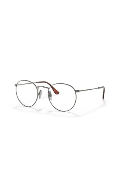 Ray Ban Ray-ban 50mm Square Optical Glasses In Metallic