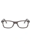 Ray Ban 50mm Square Optical Glasses In Striped Grey