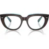 Ray Ban Ray-ban 50mm Square Optical Glasses In Transparent