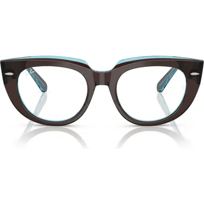 Ray Ban Ray-ban 50mm Square Optical Glasses In Transparent
