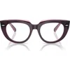 Ray Ban Ray-ban 50mm Square Optical Glasses In Violet
