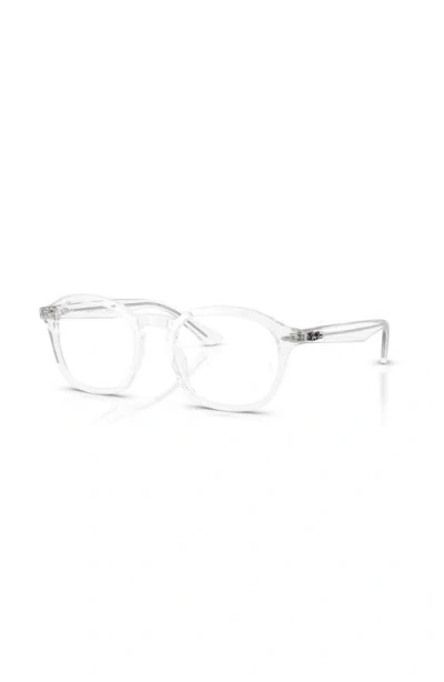 Ray Ban Ray-ban 50mm Square Optical Glasses In White