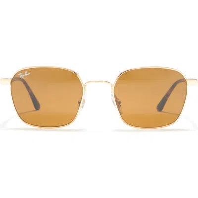 Ray Ban Ray-ban 50mm Square Sunglasses In Gold/brown