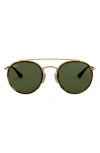 Ray Ban Ray-ban 51mm Aviator Sunglasses In Gold/green