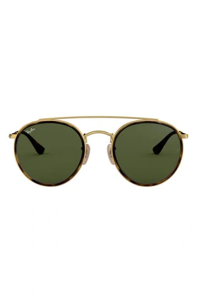 Ray Ban Ray-ban 51mm Aviator Sunglasses In Gold/green