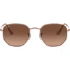 Ray Ban Ray-ban 51mm Geometric Sunglasses In Copper/copper Gradient
