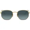 Ray Ban Ray-ban 51mm Geometric Sunglasses In Gold/blue Gradient