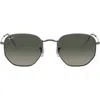 Ray Ban Ray-ban 51mm Geometric Sunglasses In Gunmetal/grey Gradient