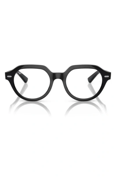 Ray Ban 51mm Gina Square Optical Glasses In Black
