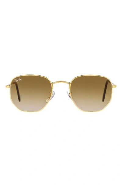 Ray Ban 51mm Gradient Aviator Sunglasses In Arista/ Clear Gradient Brown