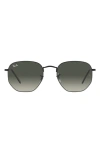 Ray Ban 51mm Gradient Aviator Sunglasses In Black/ Grey Gradient