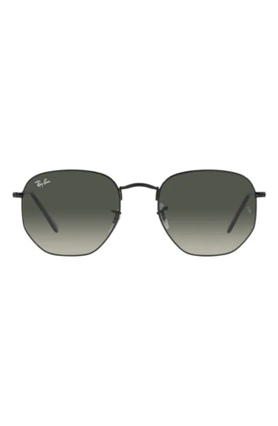 Ray Ban 51mm Gradient Aviator Sunglasses In Black/ Grey Gradient