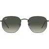 Ray Ban Ray-ban 51mm Gradient Aviator Sunglasses In Black/grey Gradient