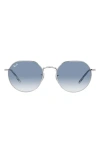 Ray Ban Ray-ban 51mm Gradient Geometric Sunglasses In Silver/clear Gradient Blue