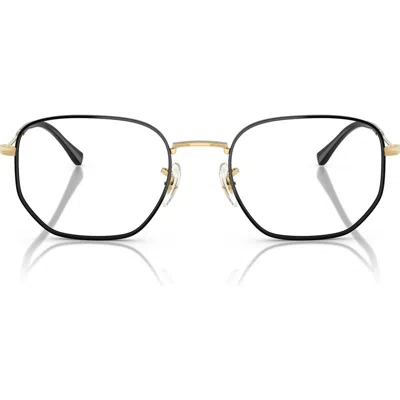 Ray Ban Ray-ban 51mm Oval Optical Glasses In Black Gold