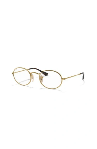 Ray Ban Ray-ban 51mm Oval Optical Glasses In Gold