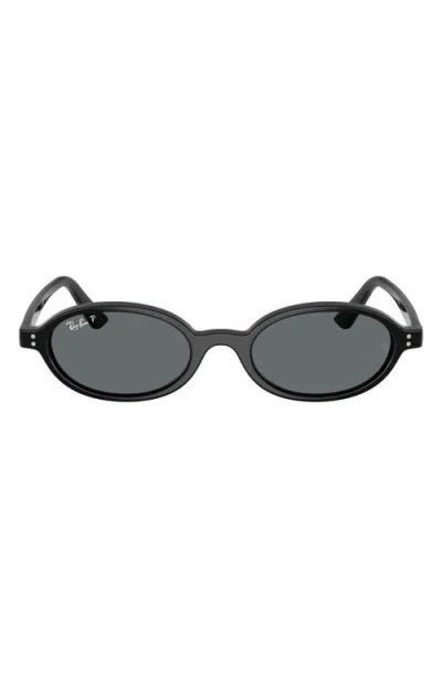 Ray Ban Ray-ban 51mm Polarized Oval Sunglasses In Black
