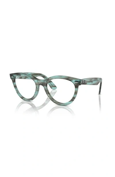 Ray Ban Ray-ban 51mm Round Optical Glasses In Green