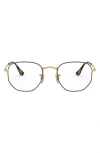 Ray Ban 51mm Round Optical Glasses In Havana Gold