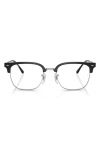 Ray Ban 51mm Square New Clubmaster In Black Silver