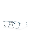 Ray Ban Ray-ban 51mm Square Optical Glasses In Blue