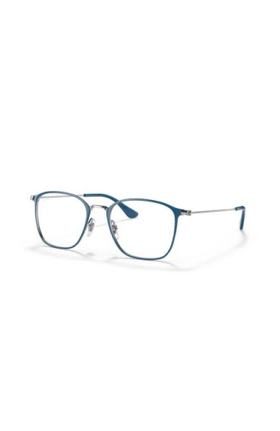 Ray Ban Ray-ban 51mm Square Optical Glasses In Blue