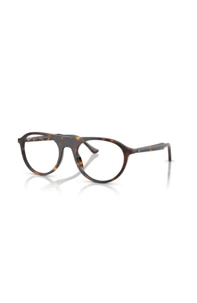 Ray Ban Ray-ban 51mm Square Optical Glasses In Brown
