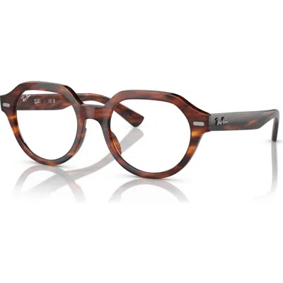 Ray Ban Ray-ban 51mm Square Optical Glasses In Brown