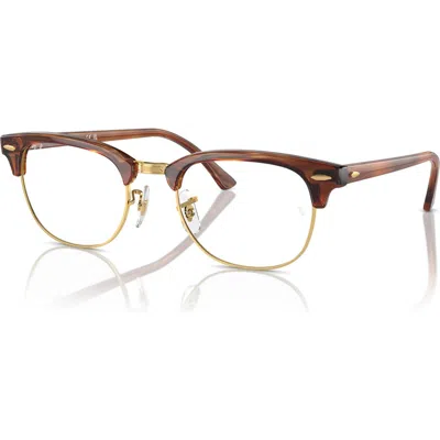 Ray Ban Ray-ban 51mm Square Optical Glasses In Gold