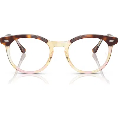 Ray Ban Ray-ban 51mm Square Optical Glasses In Brown