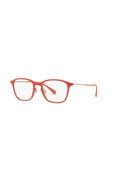 Ray Ban Ray-ban 51mm Square Optical Glasses In Brown