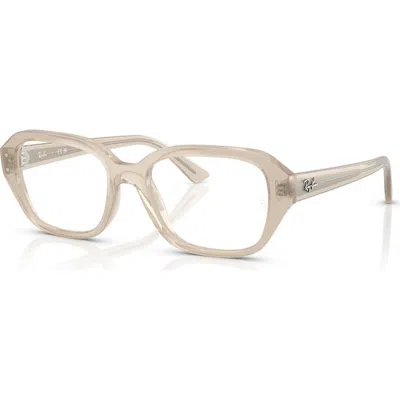 Ray Ban Ray-ban 51mm Square Optical Glasses In Neutral