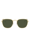 Ray Ban Ray-ban 51mm Square Sunglasses In Gold/green Solid